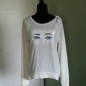 Sequined movable eyes sweatshirt